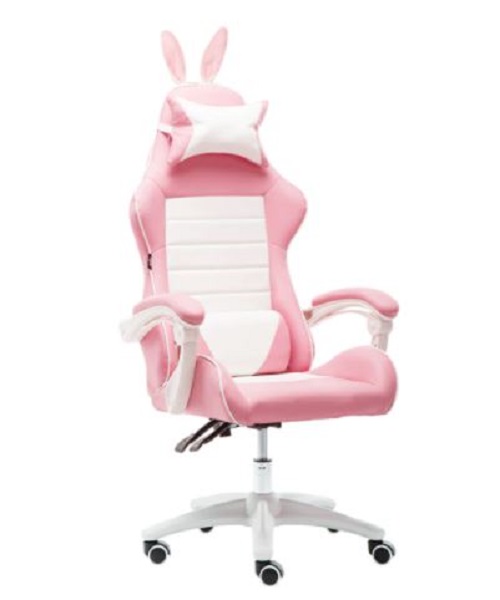 kawaii chaise de gaming oreilles de lapin rose