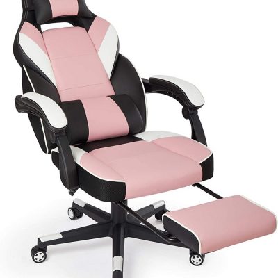chaise de bureau gaming rose avec repose pieds intimate wm heart
